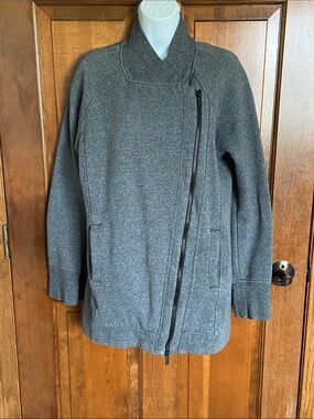Lululemon Back To It Wrap Heathered Speckled Black full zip Gym Size 6